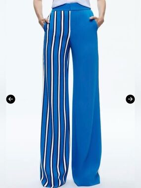 Alice + Olivia Dylan High Rise colorblock Wide Leg Classic Pants Size 4